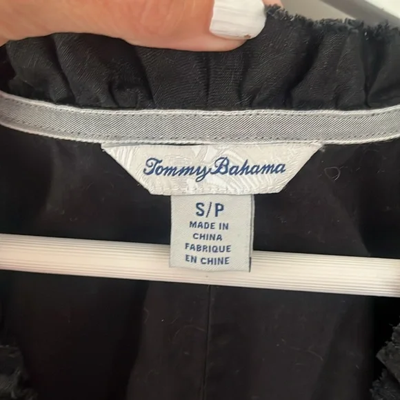 TOMMY BAHAMA Two Palms Double-Ruffle Linen dress with raw hem :: size small - Picture 7 of 11